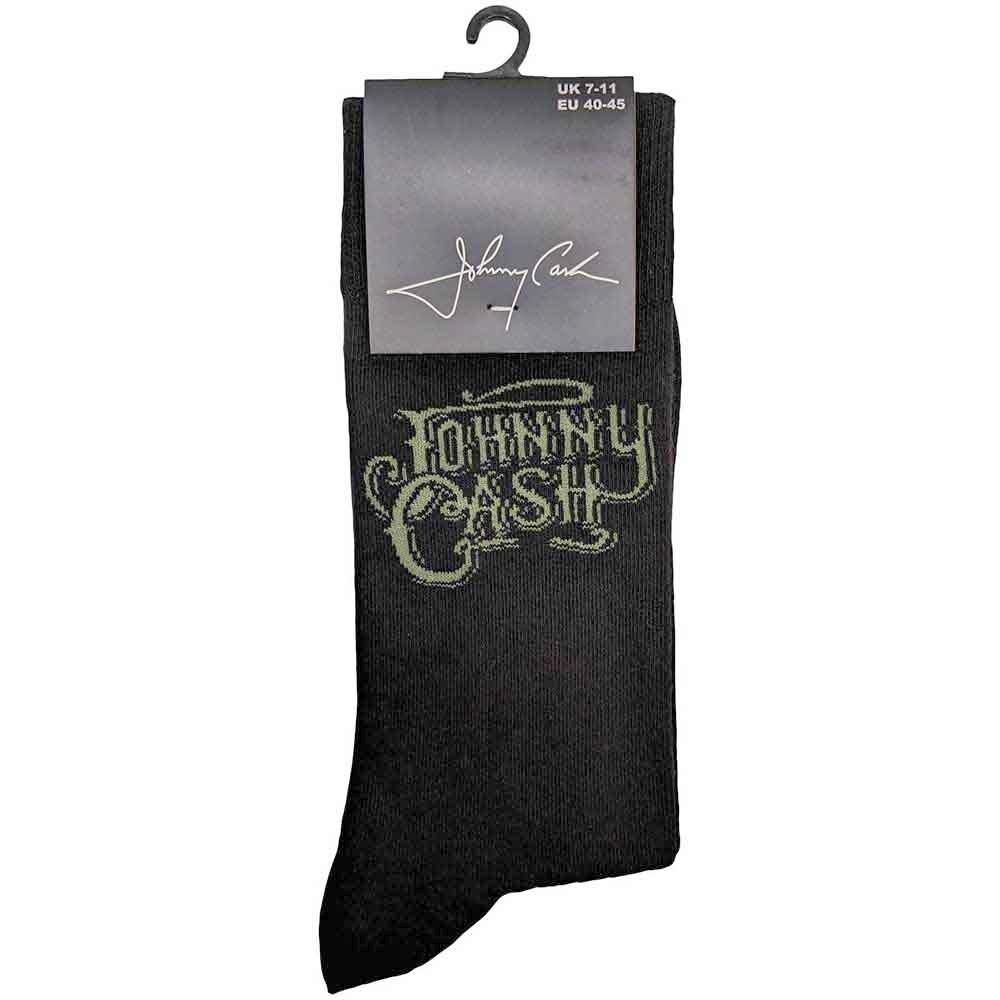 Johnny Cash - Text Logo Socks - Black